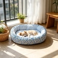 thumbnail image 4 of Premium Floral Pet Bed - Aesthetic Anti-Anxiety Calming Cat Bed - Soft Flower Print for Small Pets, All Season, 4 of 6