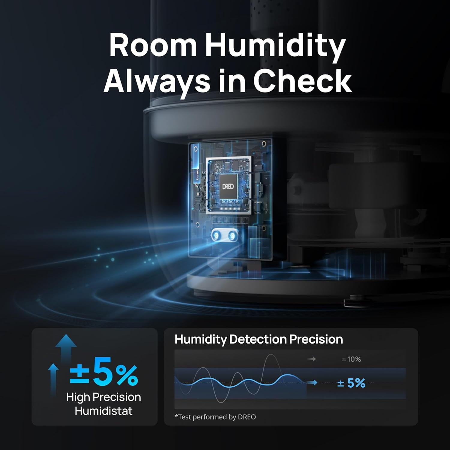 Dreo 6L Humidifiers for Bedroom, Quiet Supersized Cool Mist Ultrasonic Humidifier with Diffuser, 60 Hour Runtime for Home, Nursery, Plant, Gray