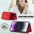 thumbnail image 3 of for iPhone 16 Pro Max Case, Wallet Phone PU Leather Case with Card Holder Crossbody Cover for Women Girls Strap Wristlet RFID Blocking Shockproof Protective Cover for iPhone 16 Pro Max, Red, 3 of 9