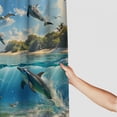 thumbnail image 3 of Orinice Dolphin Shower Curtain Sets with Non-Slip Rugs Bath U-Shaped Mat Toilet Lid Cover Blue Ocean Sky Tropical Beach PlAMTree Jummping Sea Animal Fish Summer Bathroom Shower Curtain with  60x72, 3 of 7