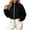 Black, variant on CBASIHI Womens Cropped Sweatshirts with Pockets- Fall Loose Fit Casual Trendy Stand Collar Zip Up Jackets Hot Pink Size S