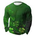 thumbnail image 1 of Camisa Del Día de San Patricio Hombres de Manga Larga Casual de Manga Larga Tops de Cuello Redondo para Fiesta Festival Vacaciones Viajes Calle Uso Diario, 1 of 8