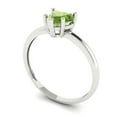 thumbnail image 2 of 1.25 ctw Solitaire Anniversary Ring for Women | Heart Cut Natural Peridot | Hyperallergenic Solid 18K White Gold, 2 of 5