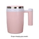 thumbnail image 3 of Inteprter Taza de café agitadora automática de acero inoxidable, taza de café duradera de acero inoxidable con capacidad de 380ML Juegos de servir café y té rosa gris, 3 of 6