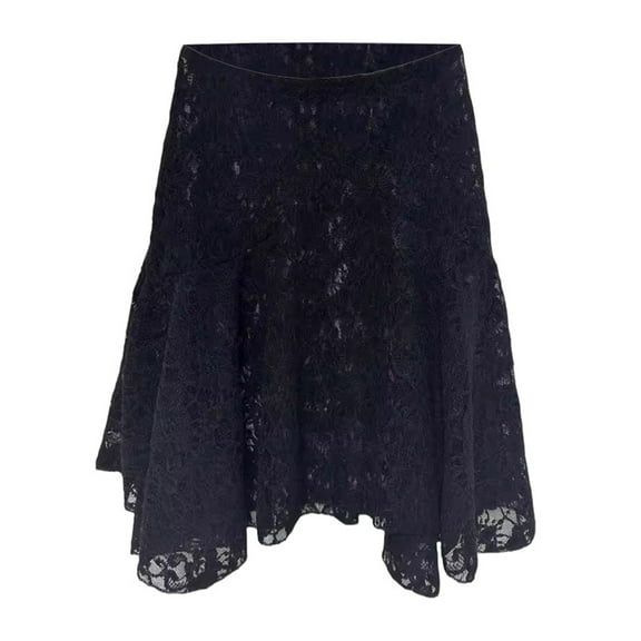 Riforla Women's Half Skirt White Street Spicy Girl Bottom Half Skirt Autumn Women's Hollowed Out Lace Layering Matching Skirt Women's Skirts Black One Size