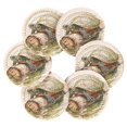 thumbnail image 2 of Haosy Set of 6 Drink Woven Coaster with Holder Heat Resistant Non-Slip Bar Coasters 4 Inches Turtle on Wooden Pile, 2 of 7