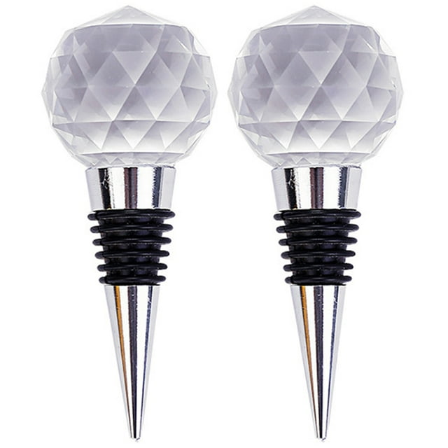 Miangastore 2pcs Decorative Wine Plug Crystal Ball Wine Bottle Stopper Beverage Bottle Stopper