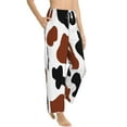 thumbnail image 2 of Daiia Brown Black Cow Women's Sleep Pant with Pockets and Drawstring,Pajama Pants-X-Large, 2 of 9
