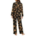 thumbnail image 3 of SEANATIVE Halloween Ghost Button Up Pajamas Orange Pajama Party Pajamas for Women Size 3XL Long Sleeve Top and Pants Loungewear 2 PCS Women's Novelty Print Pajamas Set, 3 of 7