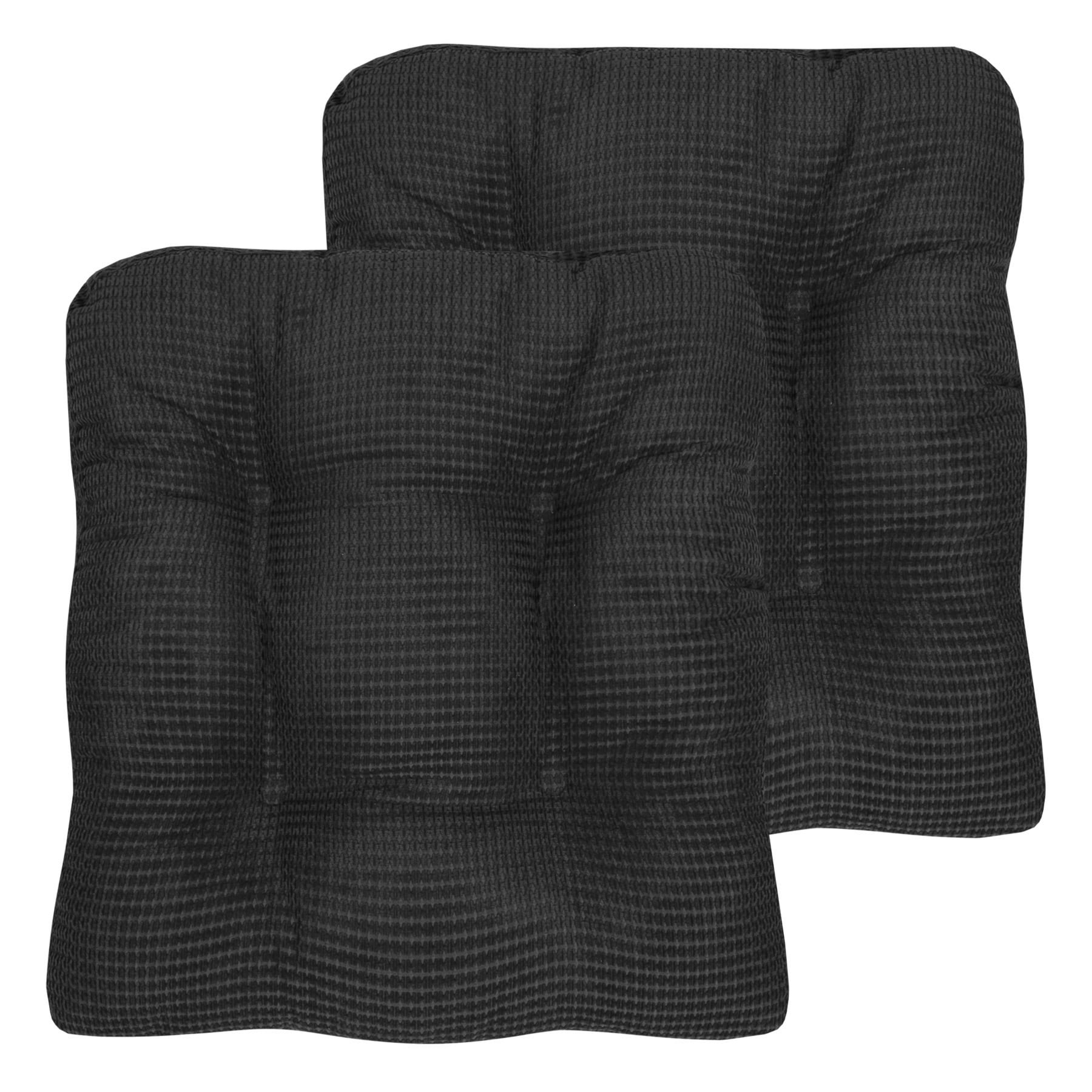 Fluffy Memory Foam Non Slip Chair Cushion Pad 2 Pack Charcoal Grey