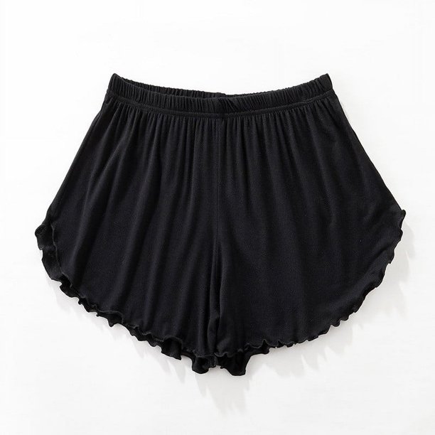 Pijama corto para mujer - Piernas con volantes, cintura elástica - Ropa de estar por casa para verano - Tejido suave y transpirable - Tallas M-XXL