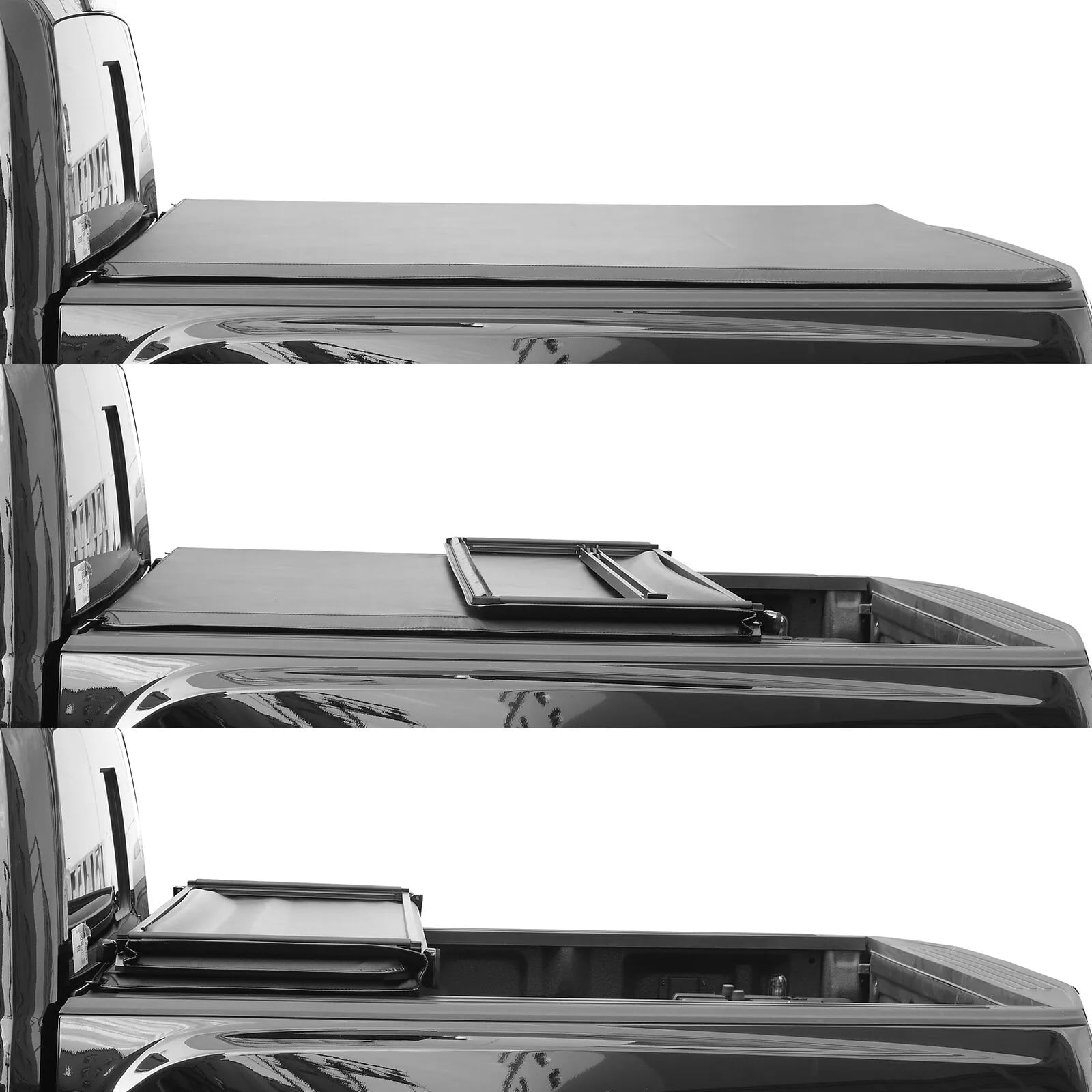 HOUGEET Soft Tri-Fold Truck Tonneau Cover for 1993-2004 Ford Ranger Fleetside 6FT Bed