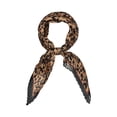 thumbnail image 1 of INSPIRAR CHIC Bufanda de Cuello de Leopardo Retro con Pliegues en Rombo Negra, 1 of 5