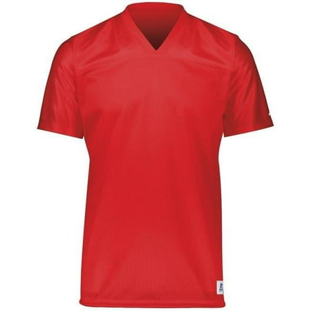 Russell R0593M.TRR.L Adult Solid Flag Football Jersey, True Red - Large