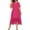 Hot Pink, variant on DeHolifer Dresses for Women Plus Size Crewneck Cold Shoulder Short Sleeve Gradient Color Lace Patchwork Casual Sundress Blue 5XL