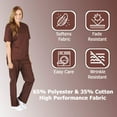 thumbnail image 5 of Women's Scrub Sets, Scrub Top and Pants (Chocolate, 3X-Large), 5 of 7