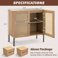 thumbnail image 3 of Costway Ensemble de 2 Buffets Bahuts en Rotin Armoire à Vin Placard avec Tablette Réglable Chêne, 3 of 9