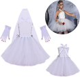 thumbnail image 1 of Disfraz de Halloween para niñas, disfraz de novia fantasma, velo, vampiro, vestido elegante de tul, 1 of 5