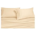 thumbnail image 1 of Royal's Solid Ivory 300-Thread-Count 3pc Super-Single Size Waterbed-Sheets 100% Cotton, Sateen Solid Sheet Set, 1 of 3