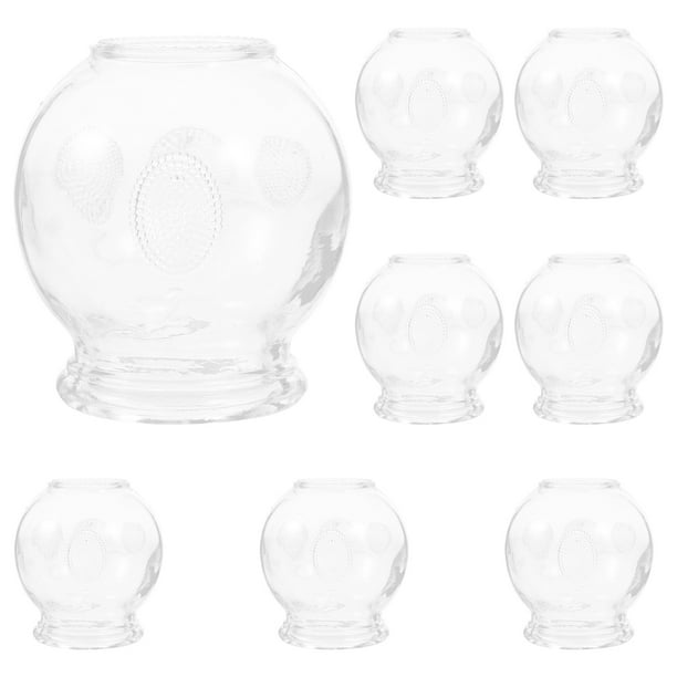 8 piezas de frascos de vidrio grueso para ventosas, frascos de vidrio para ventosas con fuego, vasos para ventosas, terapia de ventosas con vidrio.