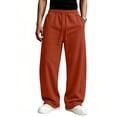 thumbnail image 6 of Baggy Sweatpants Men Wide Leg Elastic Drawstring Waist Wide Leg Lounge Pants Streetwear with Pockets Ginger S, 6 of 8