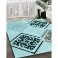 thumbnail image 3 of Ahgly Company Machine Washable Indoor Rectangle Transitional Deep-Sea Green Area Rugs, 2' x 5', 3 of 7