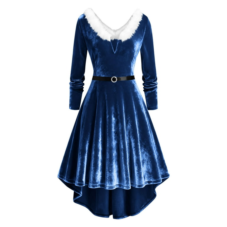 blue velvet christmas dress Amazon.com: AIKEIDY Toddler Baby Girl Velvet Christmas Dress for Girls Long  Sleeve Ruffle Winter Party Wedding Holiday Dress: Clothing, Shoes & Jewelry