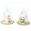 Melrose Set of 2 Bunny and Easter Egg Glass Dome Spring Table Top Decorations 5.75"