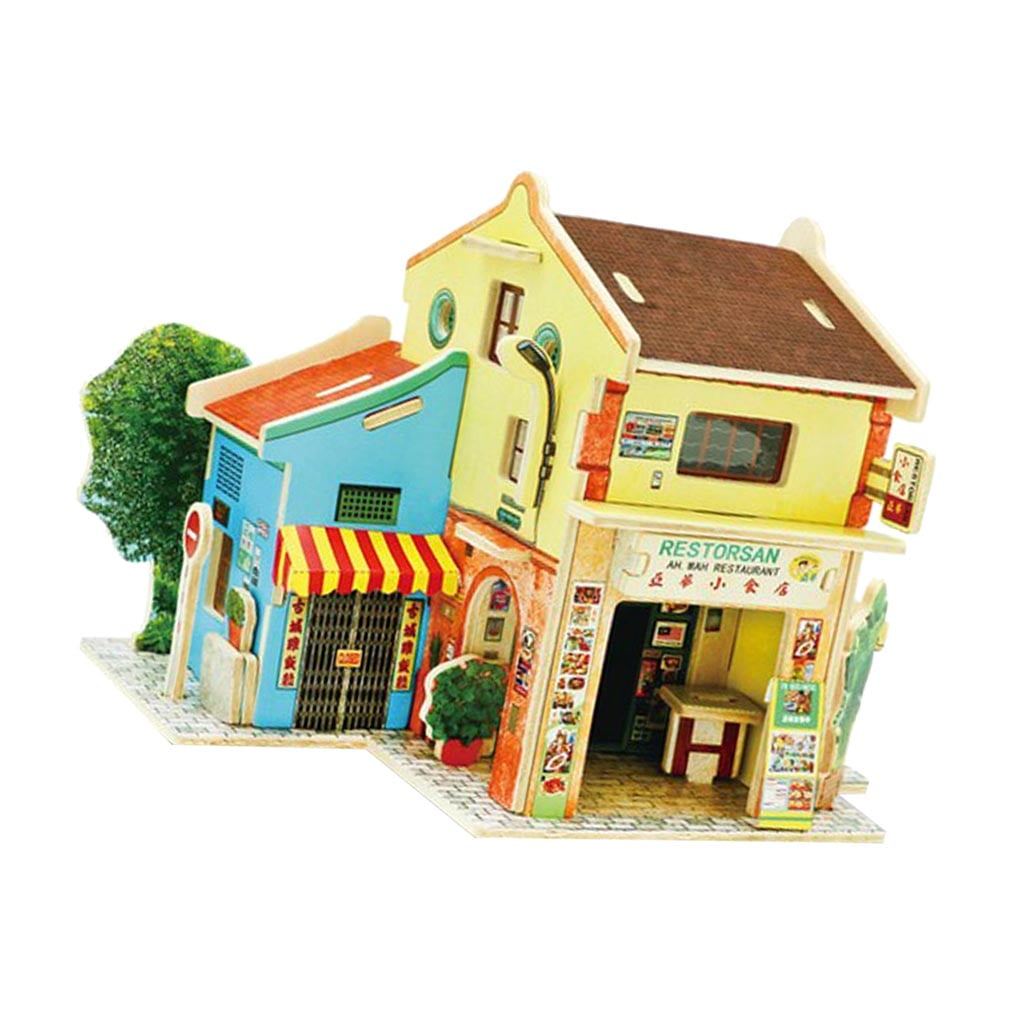 3D Jigsaw DIY Miniature Wooden Room Dollhouse Kit Funiture 1:24 Scale #5 