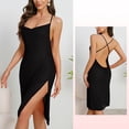 thumbnail image 2 of TARIENDY Sheer Nightgowns for Women Spaghetti Straps Cross Back Mesh Lingerie Trendy Cami Nightwear Trim Side Slit Chemise Sleepdress Black S, 2 of 10