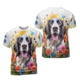 thumbnail image 3 of Welcome Spring Summer English Setter Portrait Flower Blue Sky All Over Print 3D Shirt Unisex Merch Dog Lover - 12001, 3 of 6