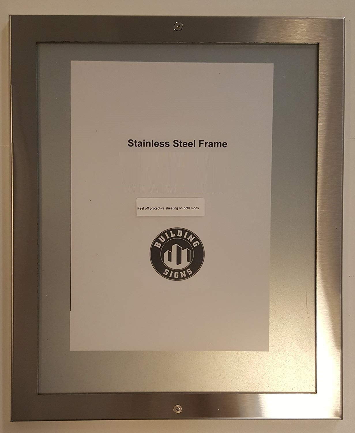 Elevator Certificate Frame 7x8 Stainless Steel