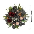 thumbnail image 2 of 16 Inch Spring Floral Wreath with Roses Grapevine Base Decorative Hanging for Front Door Wall Easter Wedding, 2 of 6