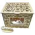 thumbnail image 1 of 1 Set Wood Card Box Square Wood Box Hollow Greeting Card Box Greeting Card Box Wood Storage Box, 1 of 8