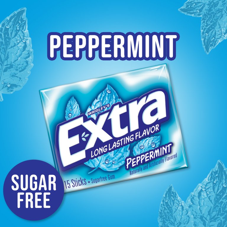 EXTRA Peppermint Sugarfree Chewing Gum, 15-Stick Single Pack