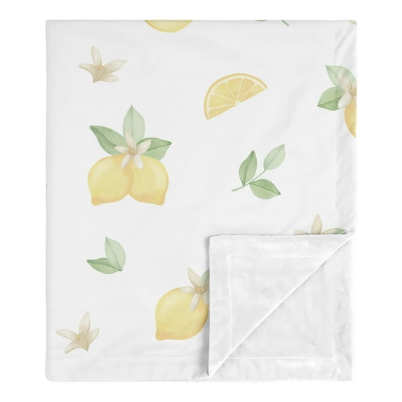 Sweet Jojo Designs Lemon Yellow Green and Beige Baby Security Blanket