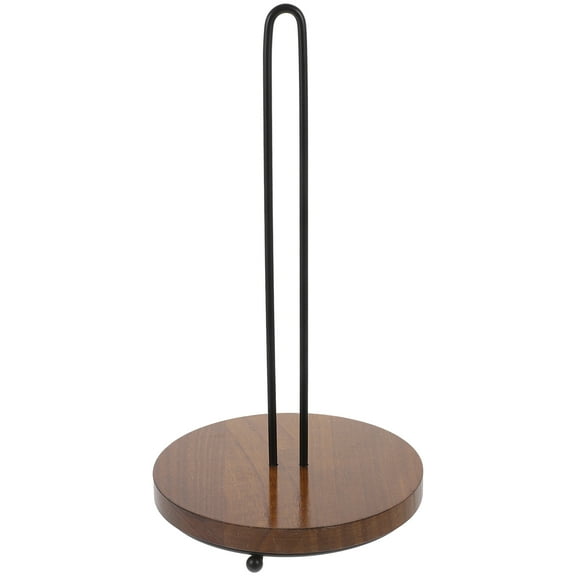 NUOLUX 1Set Kitchen Roll Paper Rack Wood Iron Towel Storage For Countertop Paper Towel Holders