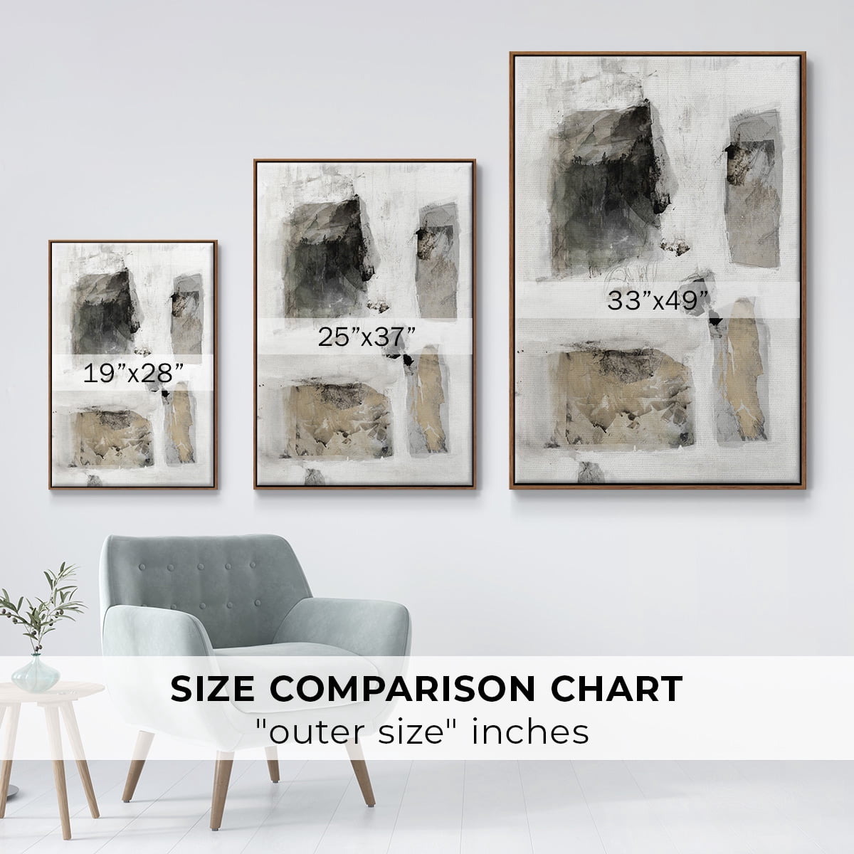 A Simple Love I V30 Framed Premium Gallery Wrapped Canvas - Ready to Hang - 25 x 37 - Walnut Floating Frame