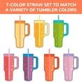 thumbnail image 2 of Tomorotec 12" Reusable Silicone Drinking Straws 15PCS with 2 Brushes, Compatible with Stanley Tumblers 40oz 30oz 20oz, Customizable for Various Drinkware, BPA-Free & Safe for Teeth (Rainbow Colors), 2 of 8