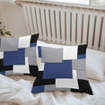 thumbnail image 6 of Throw Pillow Covers 24x24 Inch Set of 2, Navy Blue Grey Black Geometric Waterproof Outdoor Pillow Covers, Middle Century Abstract Aesthetics Decorative Cushion Pillowcases for Couch Sofa Bed Patio, 6 of 9