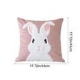 thumbnail image 2 of Tyidzon Easter Bunny Throw Pillow Cover, 18 x 18 inch Spring Floral Rabbit Holiday Cushion Case Easter Decorations for Home Sofa Couch Spring Decor, 2 of 6