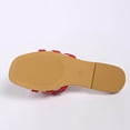 thumbnail image 3 of HomeDM Women's Flat Sandals Sparkly Rhinestone Dressy Square Open Toe Comfortable Slide Sandals Summer Slip On Beach Sandals, Red Size 7, 3 of 9