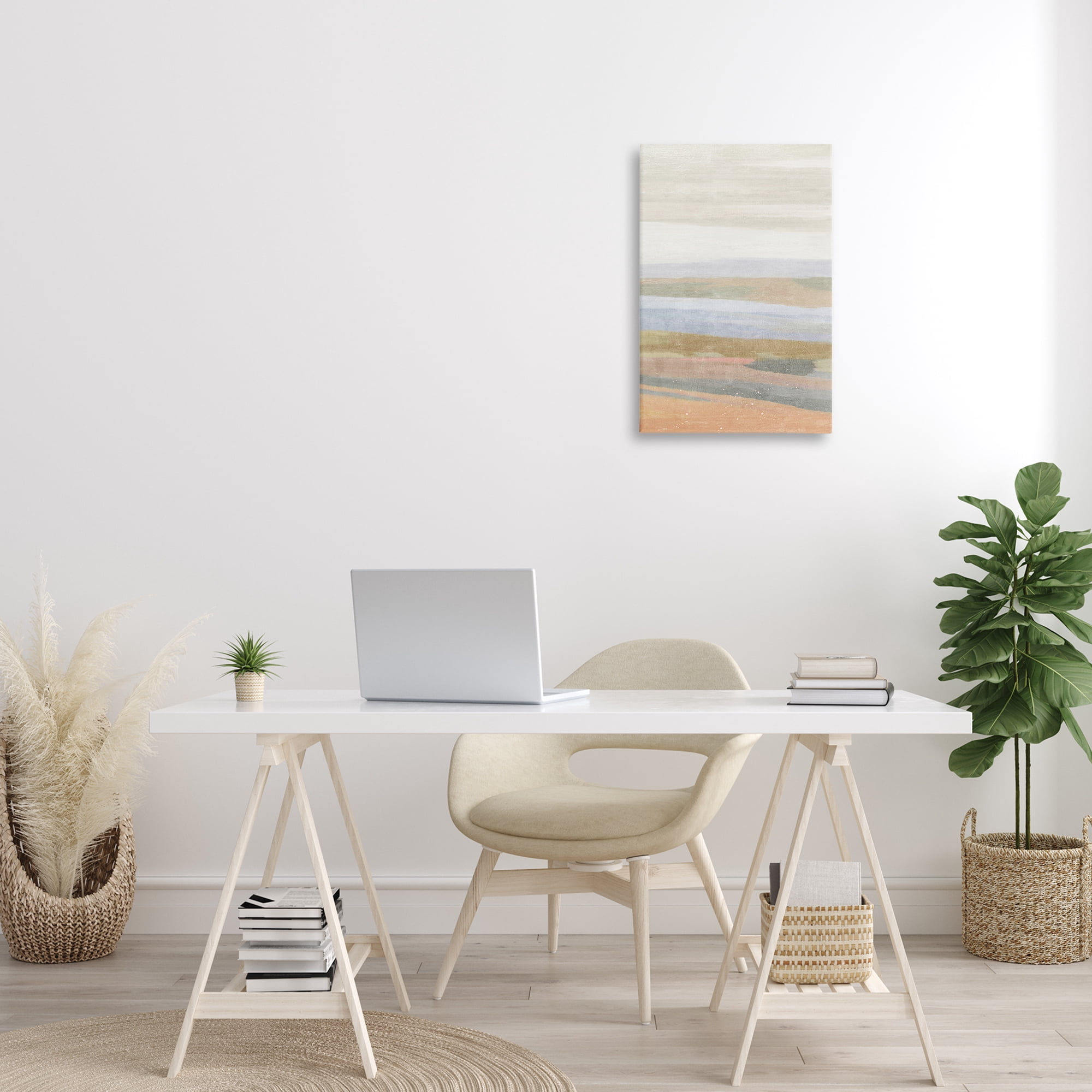 Stupell Industries Beach Dunes Abstraction Coastal Painting Gallery Wrapped Canvas Art Print Wall Art, 16 x 24