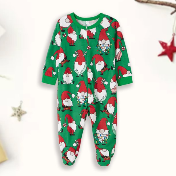 Disfraz Premium Conjunto de pijama familiar de 2 piezas Conjunto de ropa de dormir estilo navideño informal (Baby-12-18M) Kuymtek Verde T 12/18 M Única para Unisex