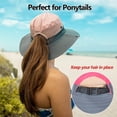 thumbnail image 5 of HOMEYA Women Ponytail Sun Hat, Wide Brim Outdoor UV-Protection Hat Foldable Ponytail Bucket Cap for Beach Fishing Hiking, 5 of 9