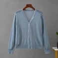 thumbnail image 1 of Hauts d'Automne pour Femmes Cardigan Polyvalent en Tricot Ajouré pour Femmes Cardigan à Manches 3/4 en Liquidation, 1 of 3