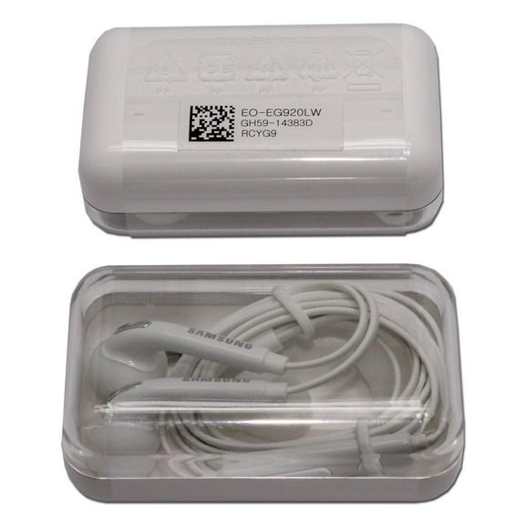 OEM Samsung Galaxy S6, S6 Edge Headset EO-EG920LW White with Jewel Case Lot of 2 Non-Retail Packaging - New