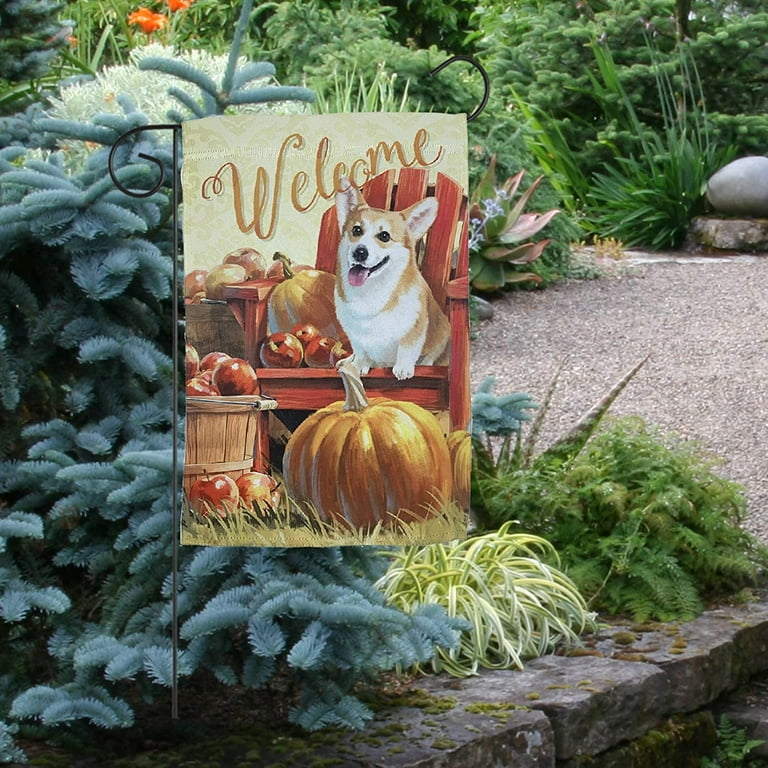 Corgi & Pumpkins Garden Flag Corgi & Pumpkins Garden Flag