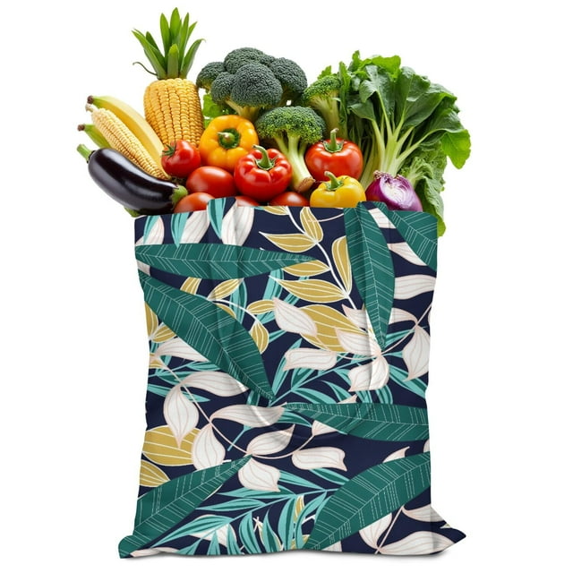 Fourre-tout en Toile Tropicale Rétro Esthétique, Sac Réutilisable Inspiré des Paumes pour Femmes, Sac à Main Léger et Écoresponsable pour la Plage et les Vacances