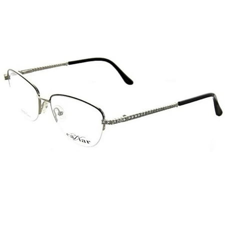 Caviar 2370-C24 Women's Black/Silver Metal Frame Eyeglasses